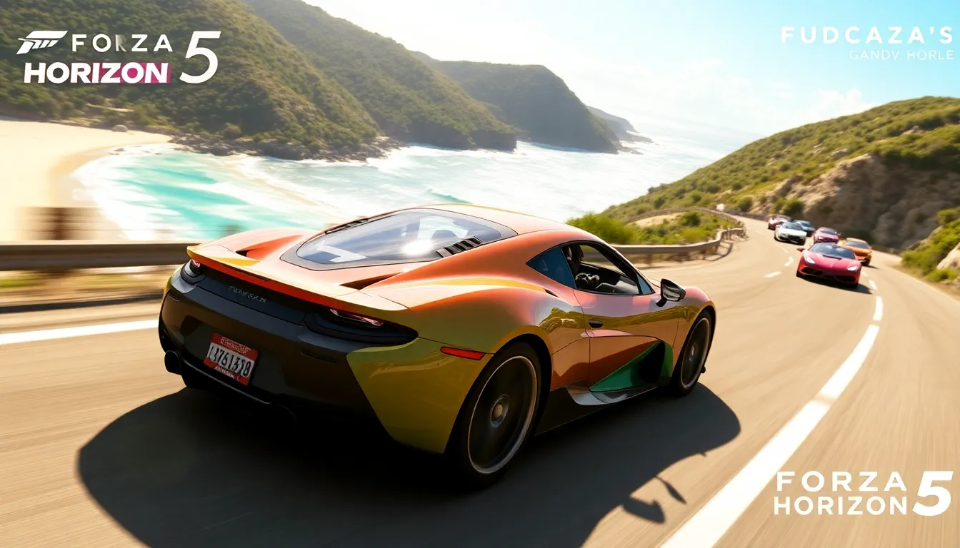 vibrant racing scene from Forza Horizon 5 in Mexico.